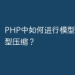 PHP中如何进行模型融合和模型压缩？