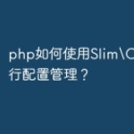 php如何使用SlimConfig进行配