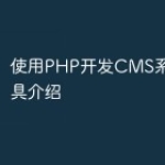 使用PHP开发CMS系统的工具介绍