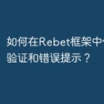 如何在Rebet框架中使用表单验证和错误提示？