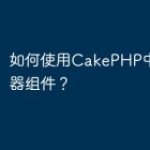 如何使用CakePHP中的过滤器组件？