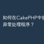 如何在CakePHP中创建自定义异常处理
