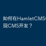 如何在HamletCMS框架中实现CMS