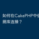 如何在CakePHP中使用多个数据库连接