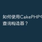 如何使用CakePHP中的数据库查询构造