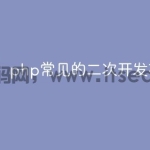 php常见的二次开发有哪些
