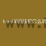 html单选按钮怎么调