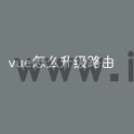 vue怎么升级路由