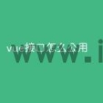 vue接口怎么公用