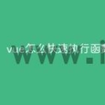 vue怎么快速执行函数