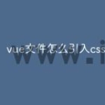 vue文件怎么引入css