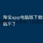淘宝app电脑版下载电脑版下载不了