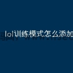 lol训练模式怎么添加人偶？