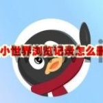 qq小世界浏览记录怎么删除 qq小世界浏
