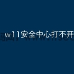 w11安全中心打不开怎么回事