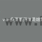 vue多页面开发是啥意思