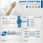 2022简约蓝色商务通用述职报告工作总结PPT模板