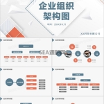 简约商务蓝灰色企业组织架构图PPT模板